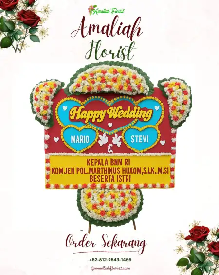 Papan Bunga Pernikahan Curug Sangereng